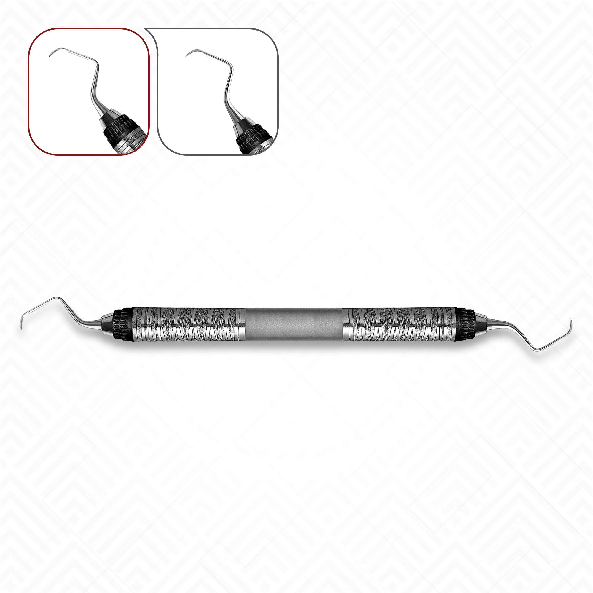 Curette Gracey 9/10 ORALITE Per Parodontologia &ndash; Strumento Dentale Rivestito In Silicone Rosso